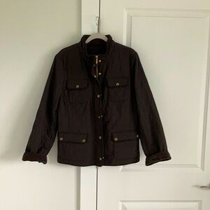 Talbots Women's Quilted Jacket - chocolate brown